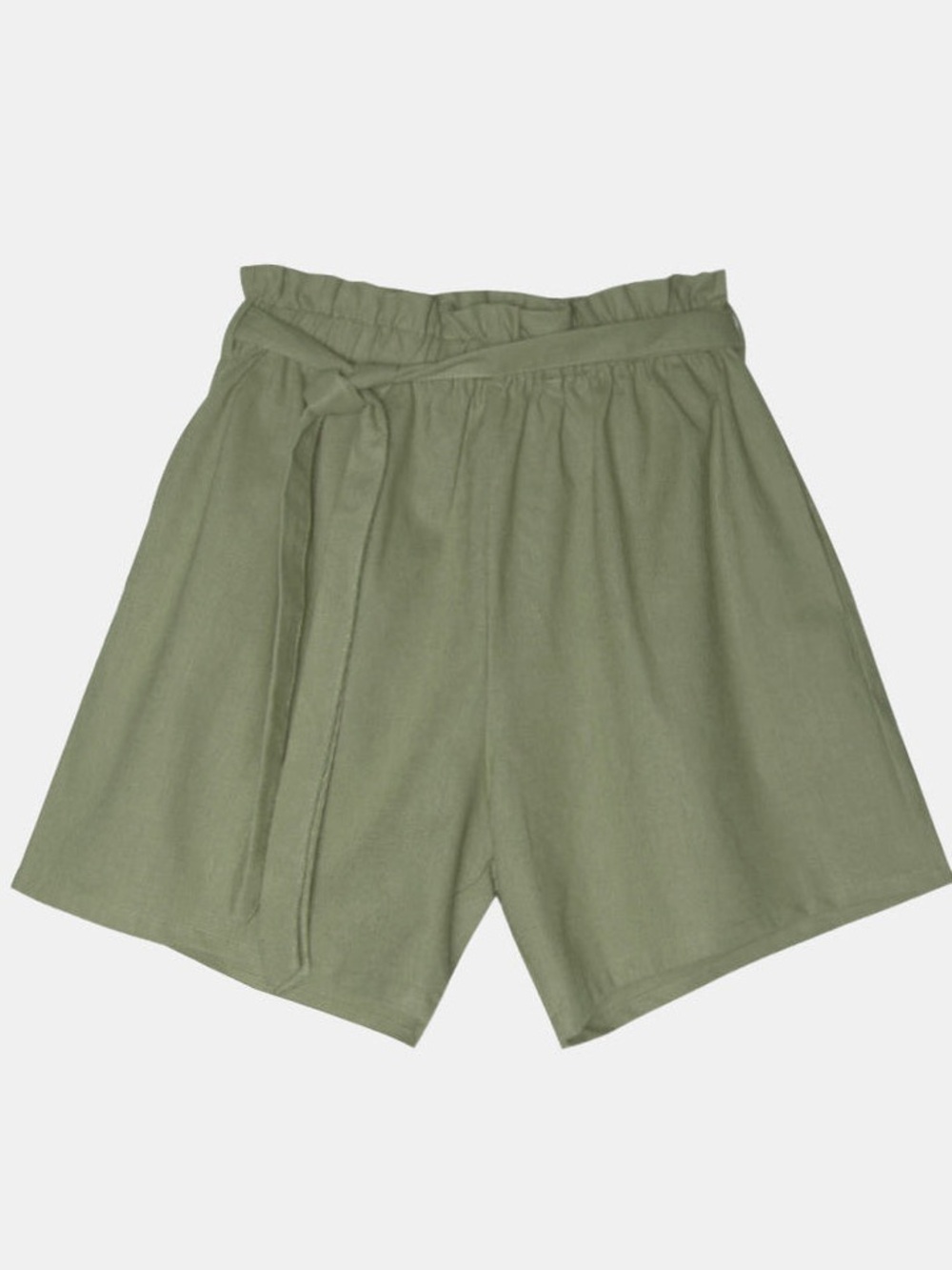 Go Gently Nation Paperbag Tie-Belt Shorts - Olive Medium